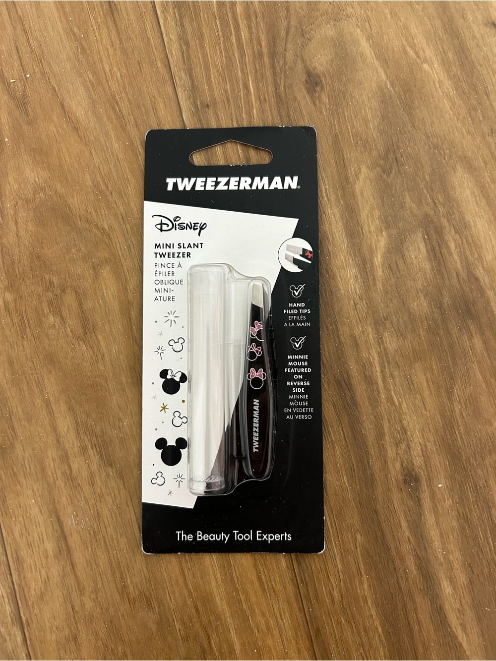 Tweezerman Disney Mini Slant Tweezer in Black with Pink Accents